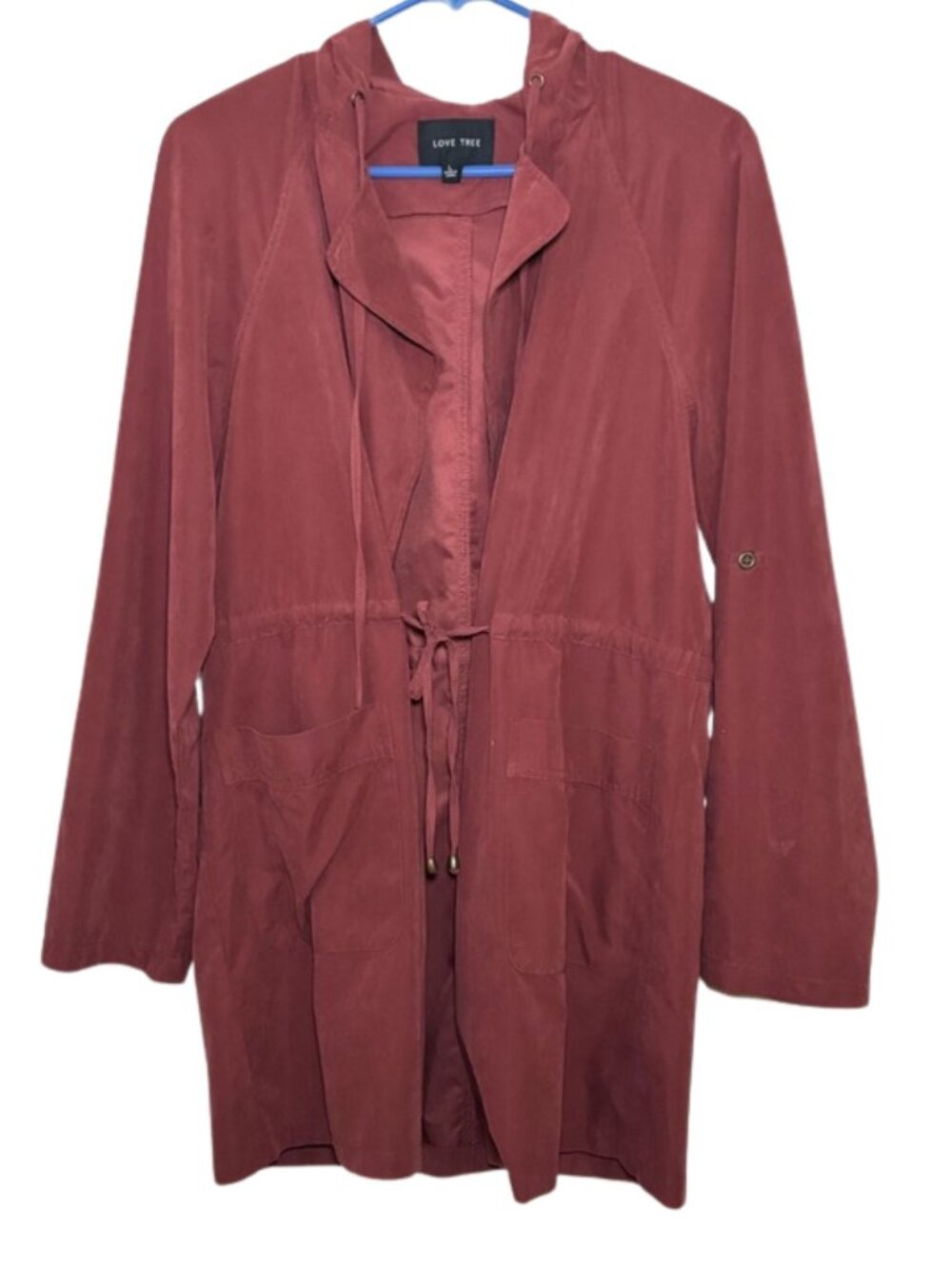 NWOT Love Tree Hooded Drawstring Jacket - Rosewood - Picture 2 of 8